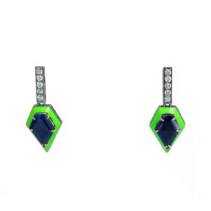 E3101- Diamond & Blue Sapphire- Jewel Earrings