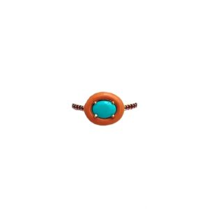 RG4897- 14k Gold w/ Ruby & Turquoise Ring