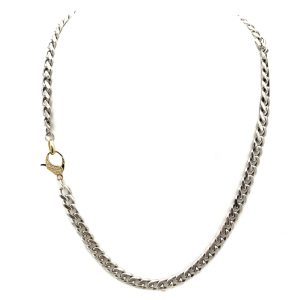 Silver Chain- 14k Gold Bale w/ Diamond Clasp