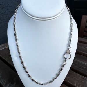 CH6526- 14k Gold & Diamonds- Silver Chain