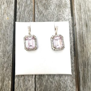 OE5716- Diamonds & Pink Topaz