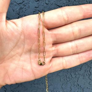 14k Gold- Dainty Paperclip Chain