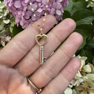 Large Heart Key Charm