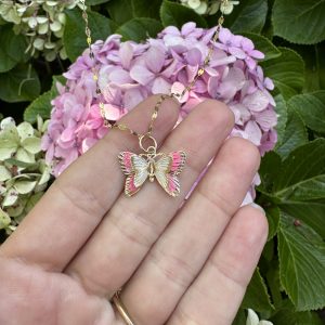 Pink & Champagne Butterfly Charm