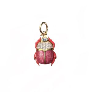 The Evelyn Pendant (Metallic Pink Enamel)