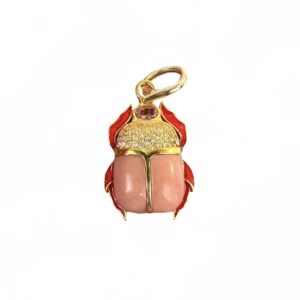 The Evelyn Pendant (Pink Opal & Metallic Red)