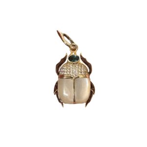 The Evelyn Pendant (Moonstone & Metallic Chocolate Enamel)